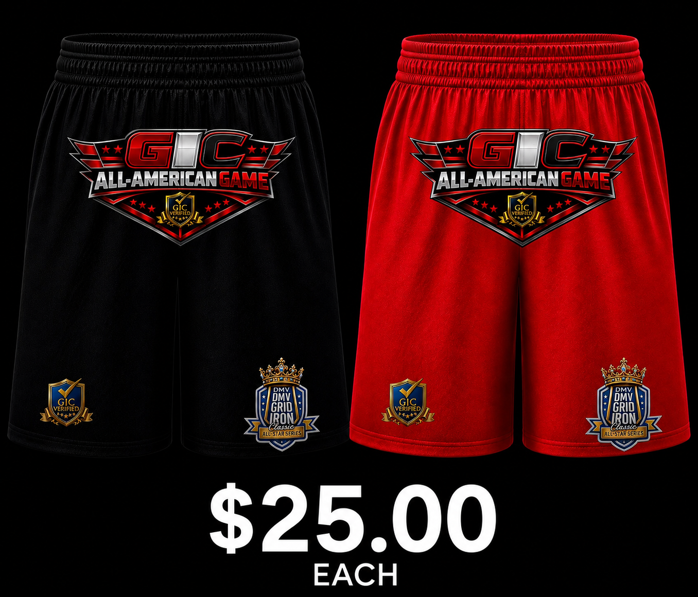 RED - GIC UA All-American Shorts