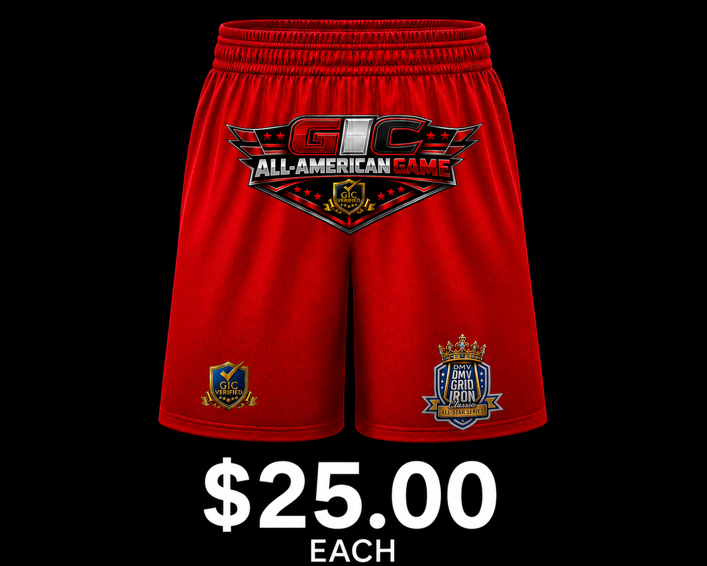 RED  - GIC UA All-American Shorts